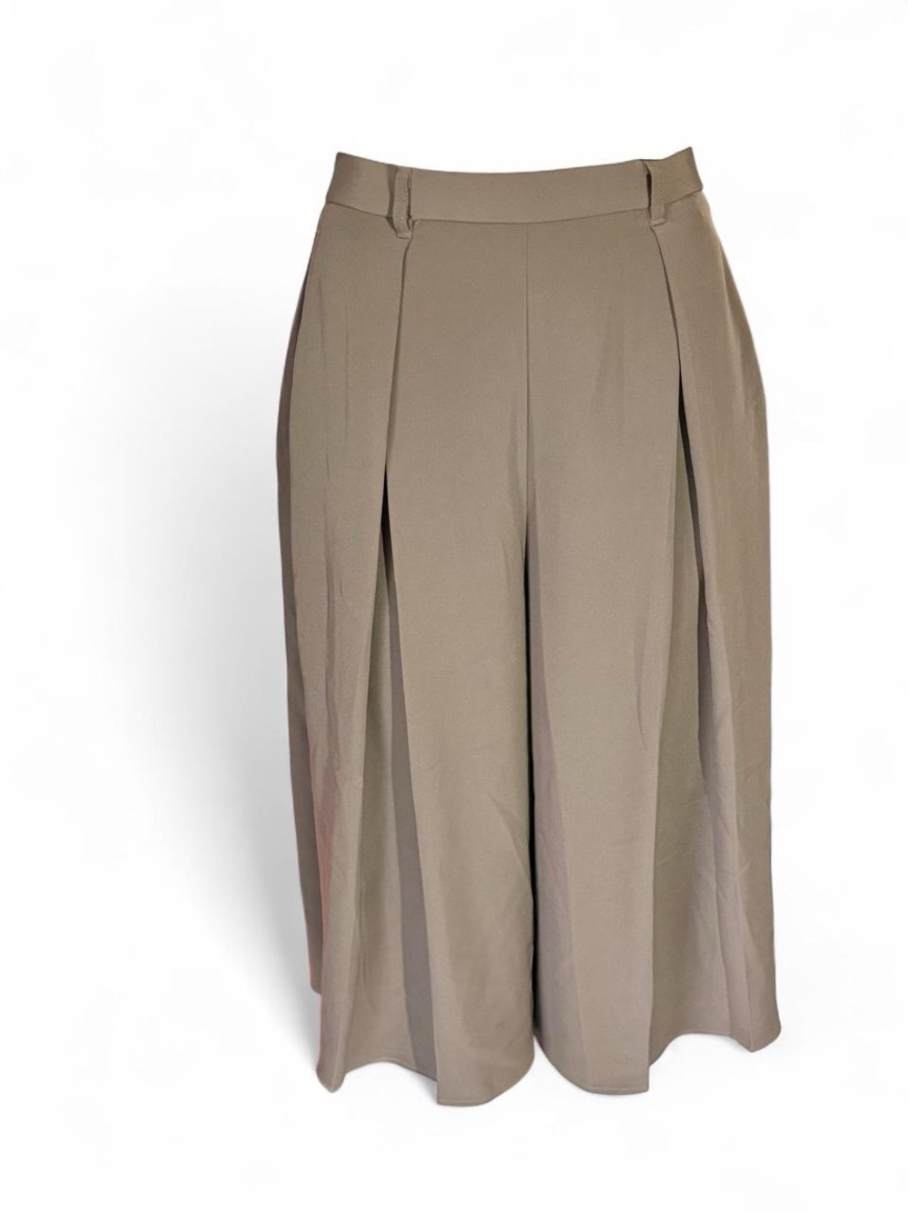 Culottes vintage años 70, plisados, beige topo, midi / Ecuestre y sofisticado